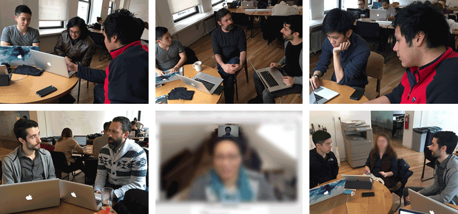 Our team holding user interviews both in-person and remotely over video calls.